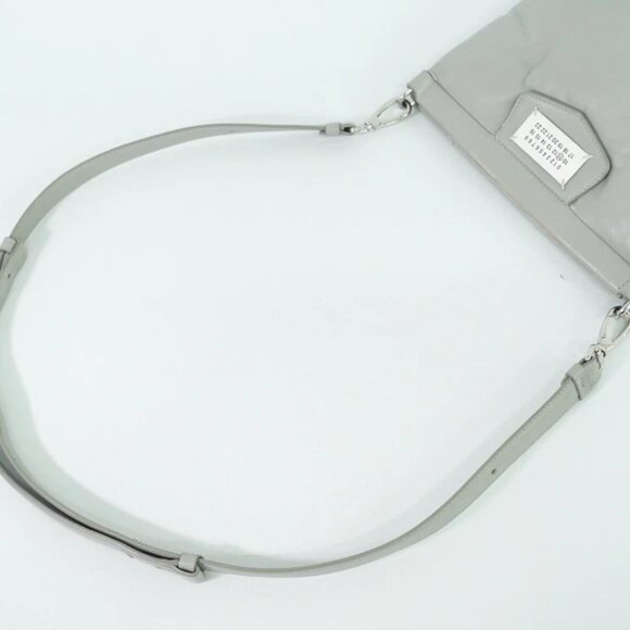 Maison Margiela Grand Slam Leather Shoulder Crossbody Bag Gray Silver - Picture 4 of 15